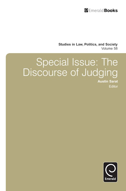 Book cover image for Special Issue: The Discourse of Judging ISBN: 9781780528700